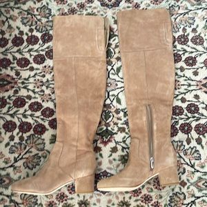 Sam Edelman Elina knee high boots in oatmeal suede: NWOT: size 7